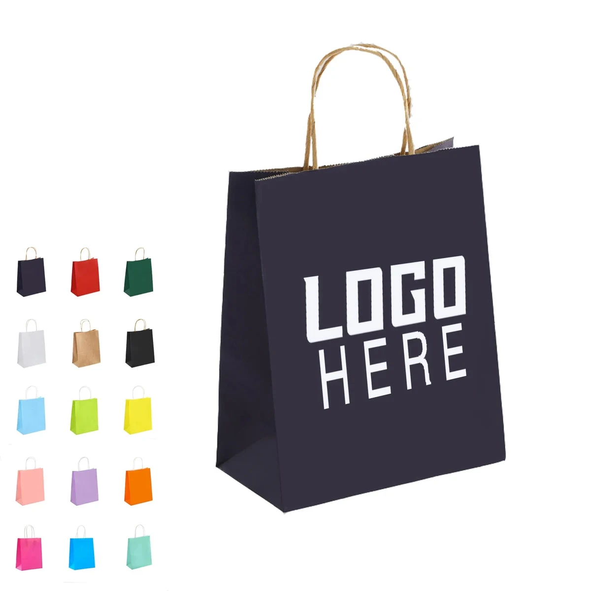 Kraft Paper Shopping Bag With Twisted Rope-inspired Handles 1