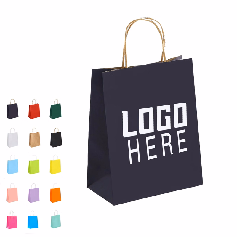 Kraft Paper Shopping Bag With Twisted Rope-inspired Handles