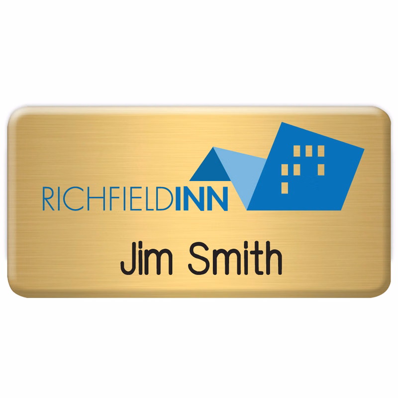 New York Standard Metal Name Badge (Standard Size 1-1/2" x 3")