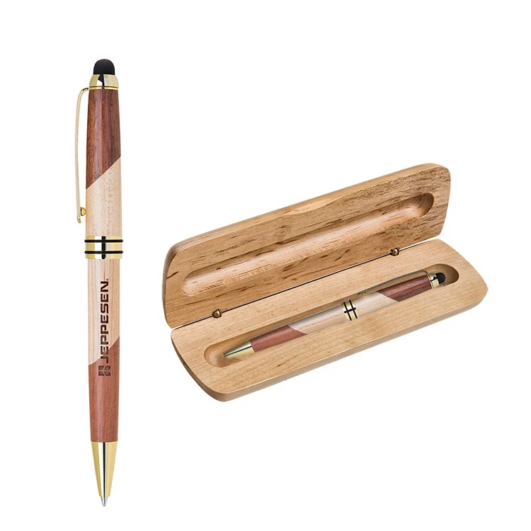 Maplewood Pen Box with Stylus Ballpoint Pen Set (A29/Q016PK) 1