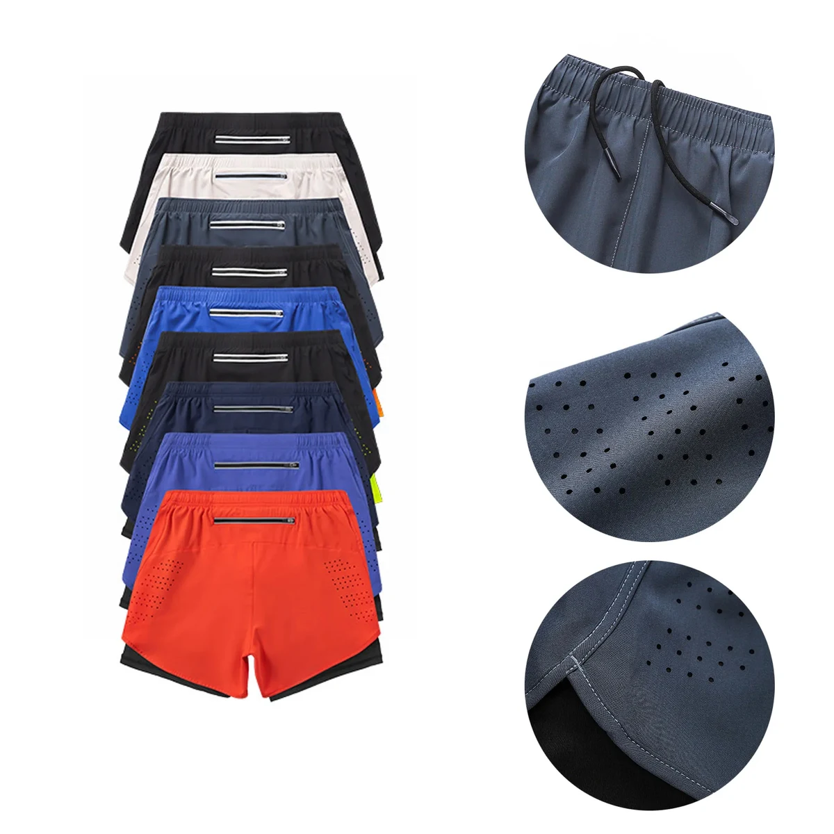 Moisture-Wicking Athletic Shorts With Logo For Sport, Gym 1