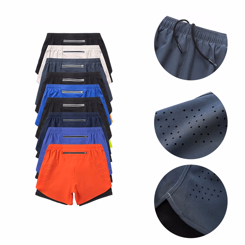 Moisture-Wicking Athletic Shorts With Logo For Sport, Gym