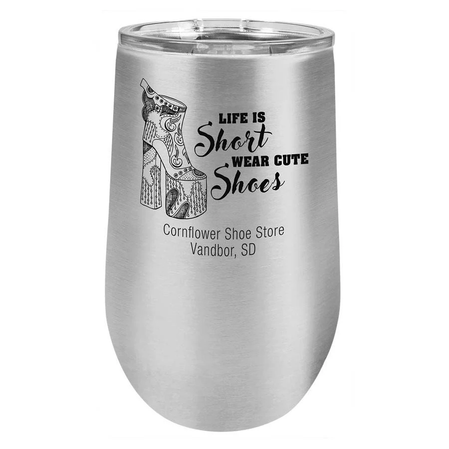 Polar Camel 16 Oz. Stainless Steel Vacuum Insulated Stemless Wine Tumbler W/Lid 1