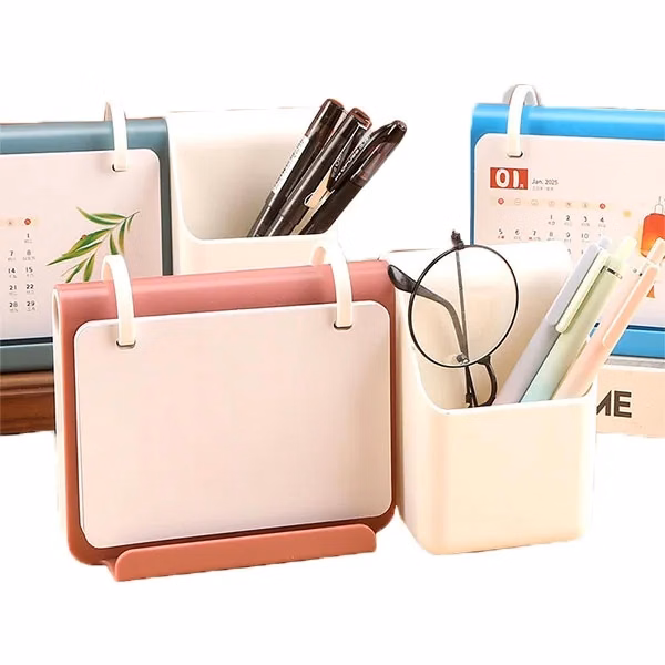 Creative Desk Calendar with Pen Holders Storage