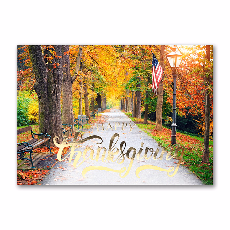 Autumn Patriotism Thanksgiving Card