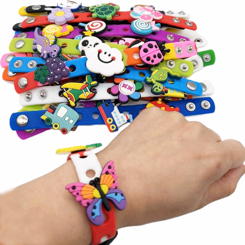 Silicone Charm Bracelets/Adjustable Rubber Bracelet with Holes for Shoe Charm