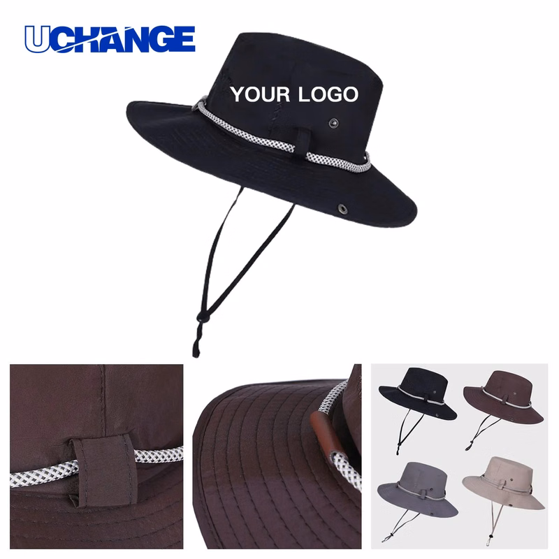 Polyester Cowboy Hiking Hat Headwear with Adjustable Fit
