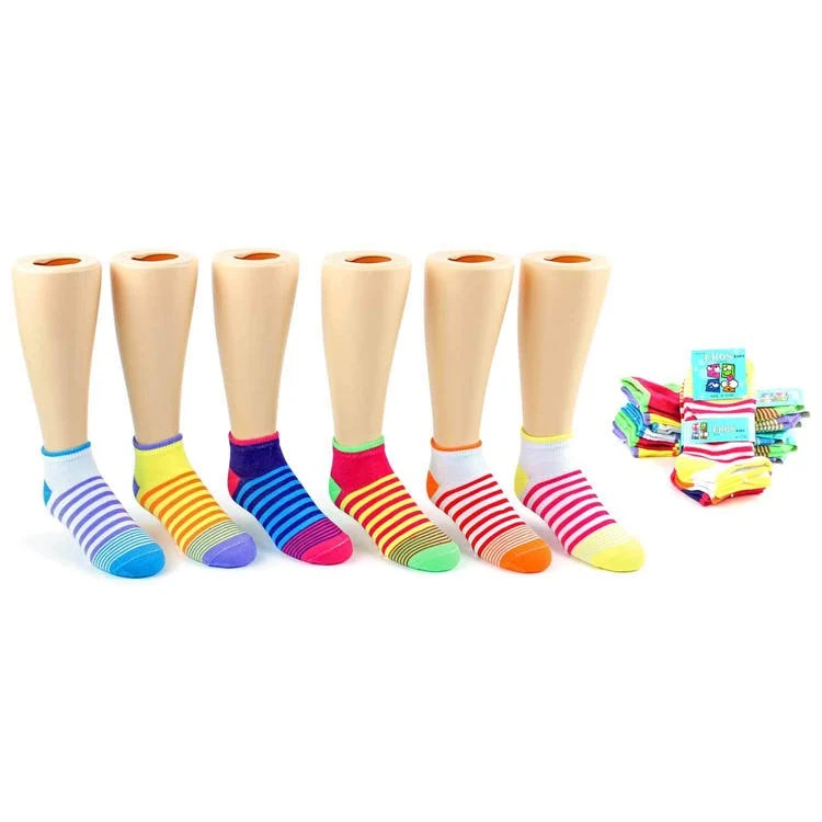 Girls' Ankle Socks - Striped Size 6-8 1
