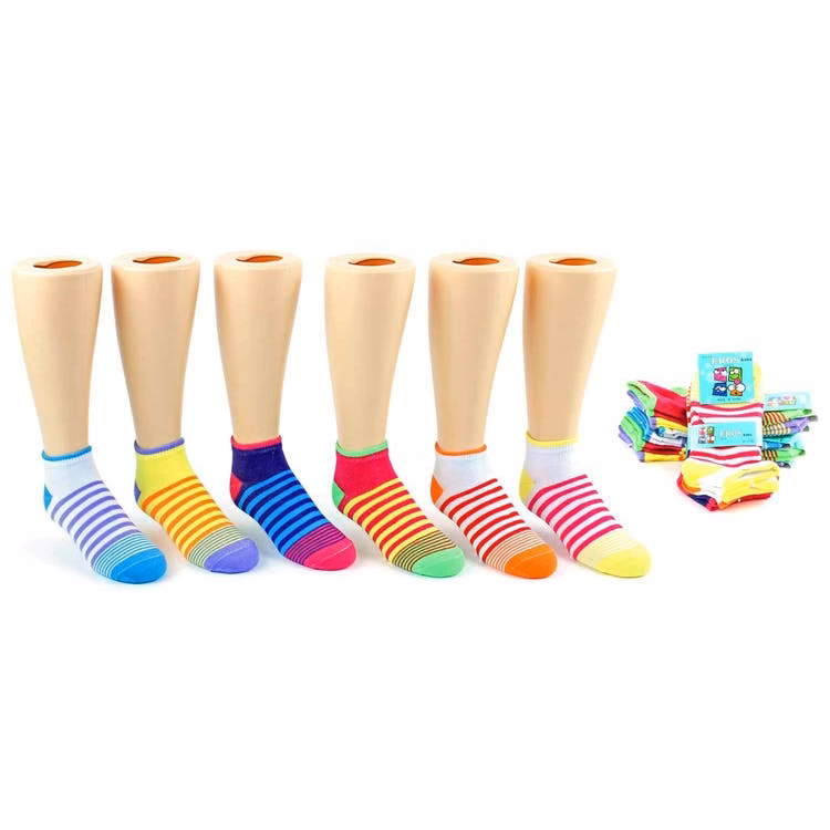 Girls' Ankle Socks - Striped Size 6-8