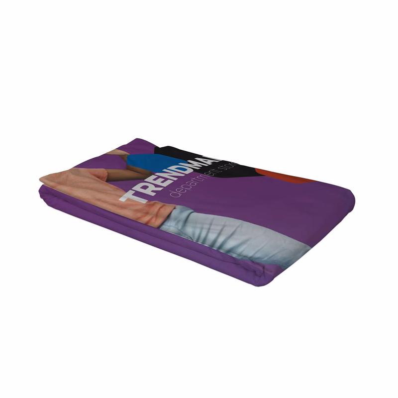 8' Curved Splash Floor Display Wrap Graphic Panel (Block-Out Fabric)