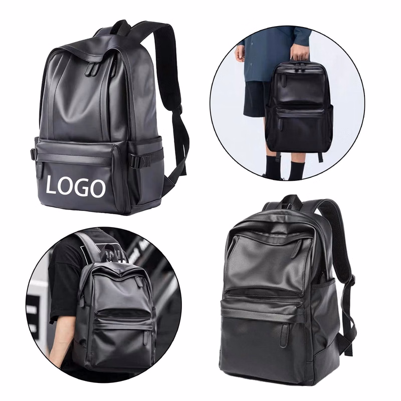 Large Capacity Leather School Backpack