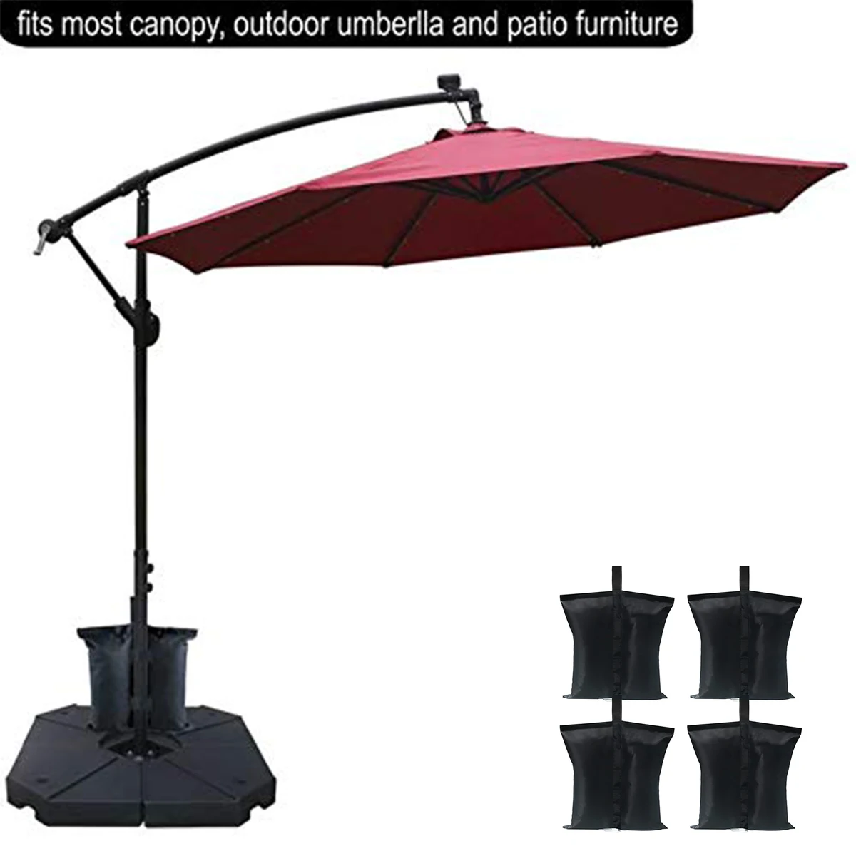 Canopy Weights Gazebo Tent Sand Bags, 4pcs-Pack (Black) 1