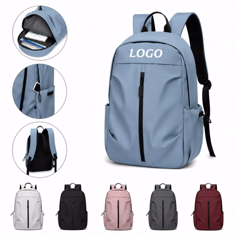 Oxford Fabric Casual School Backpack With Multiple Pockets