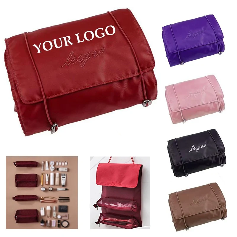 4 in 1 Detachable Nylon Hanging Makeup Roll-up Bag 1