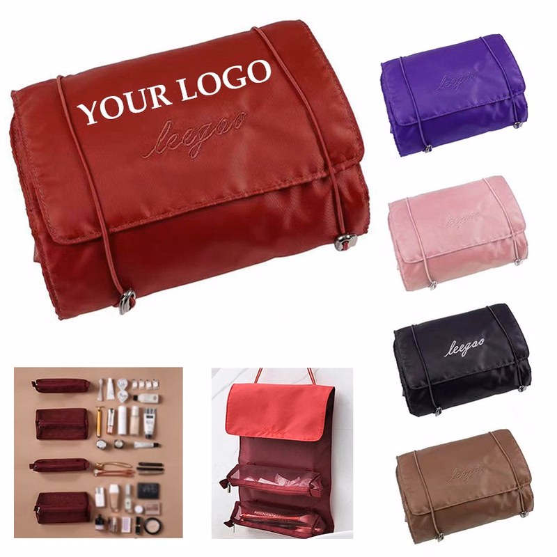 4 in 1 Detachable Nylon Hanging Makeup Roll-up Bag
