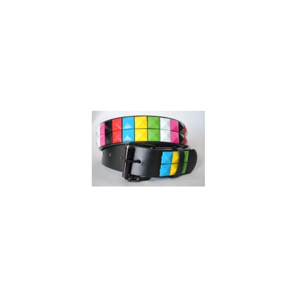 Multicolor Pyramid Studded Belts 1