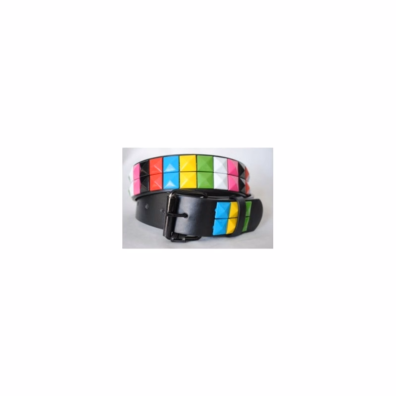 Multicolor Pyramid Studded Belts