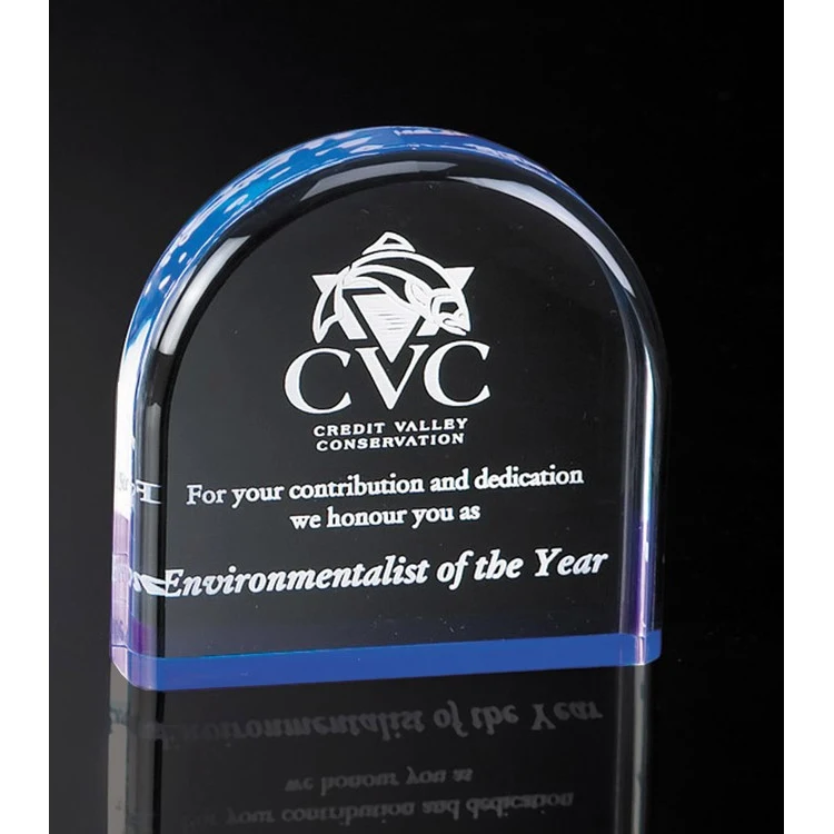 4" Dome Shaped Blue Reflective Acrylic Award 1