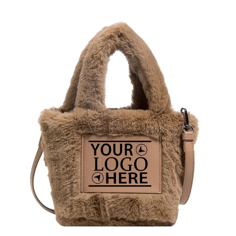 Fuzzy Tote Bag, custom tote bag with logo imprint 1