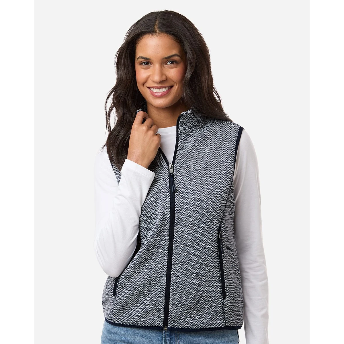 Women's Jasper Jacquard Fleece Vest - NE731W 1