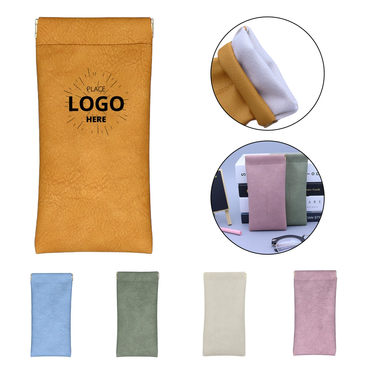 Soft Leather Eye Glasses Organizer Pouch 1