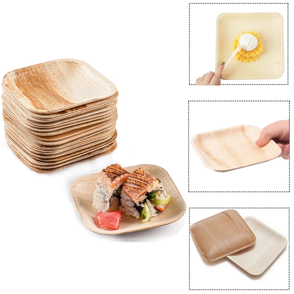 Disposable Palm Leaf Bamboo Plates 1