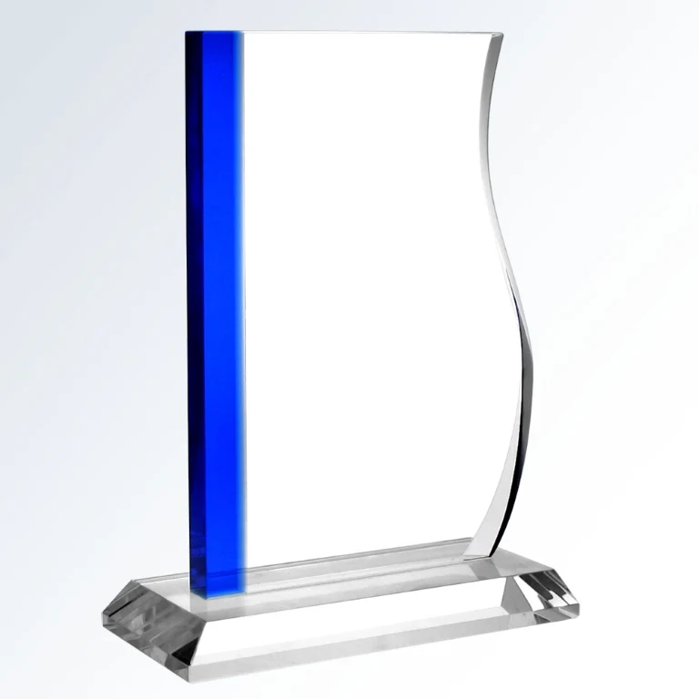 Blue Progress Optic Crystal Award - Large 1