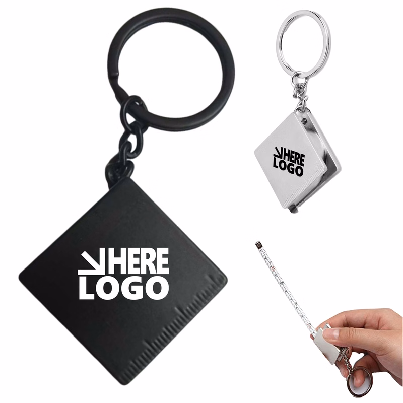 MOQ 20 Square Tape Measure Key Tag Chain 2.3ft