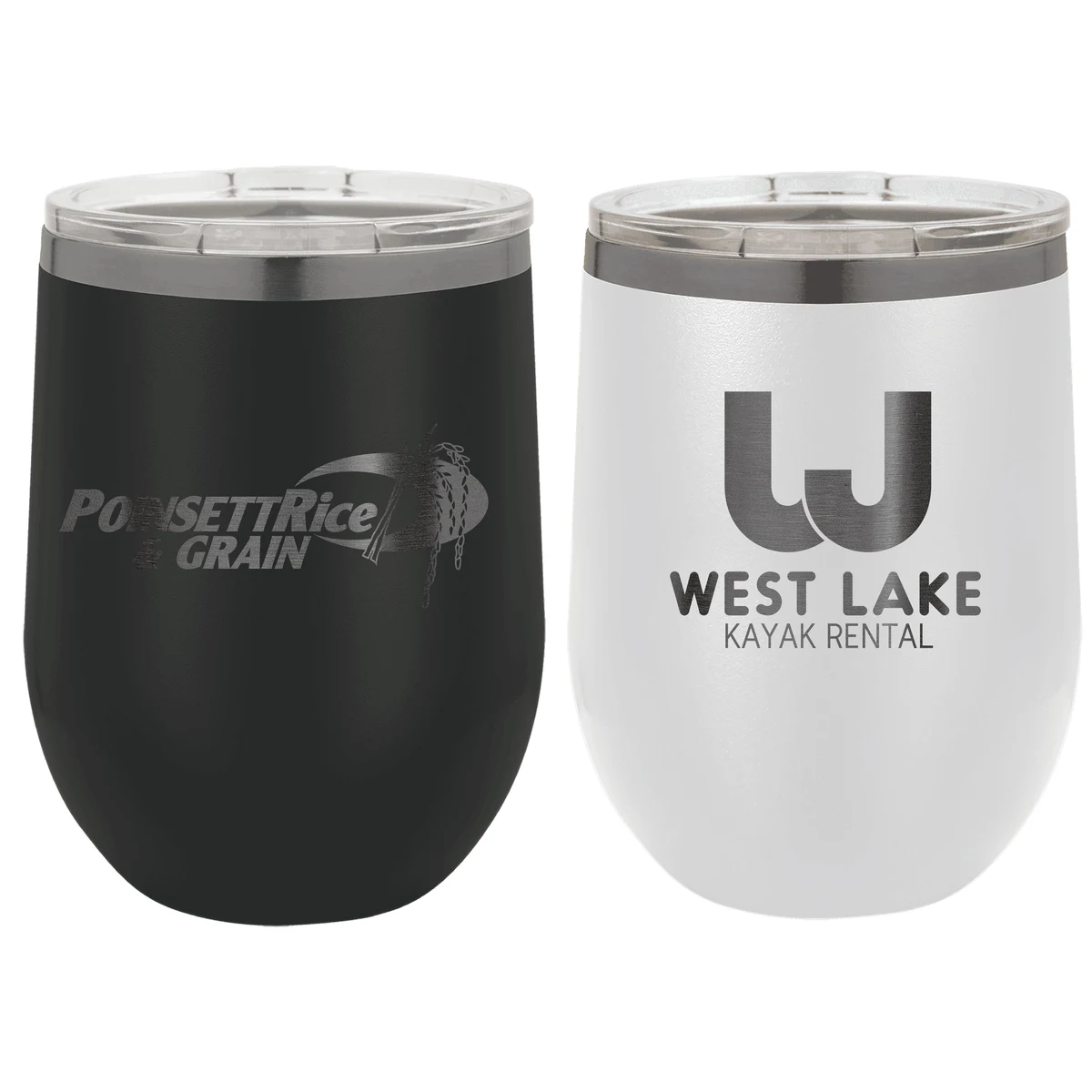 Polar Camel 12 Oz. ION-Plated Ghost Black Stemless Wine Tumbler 1