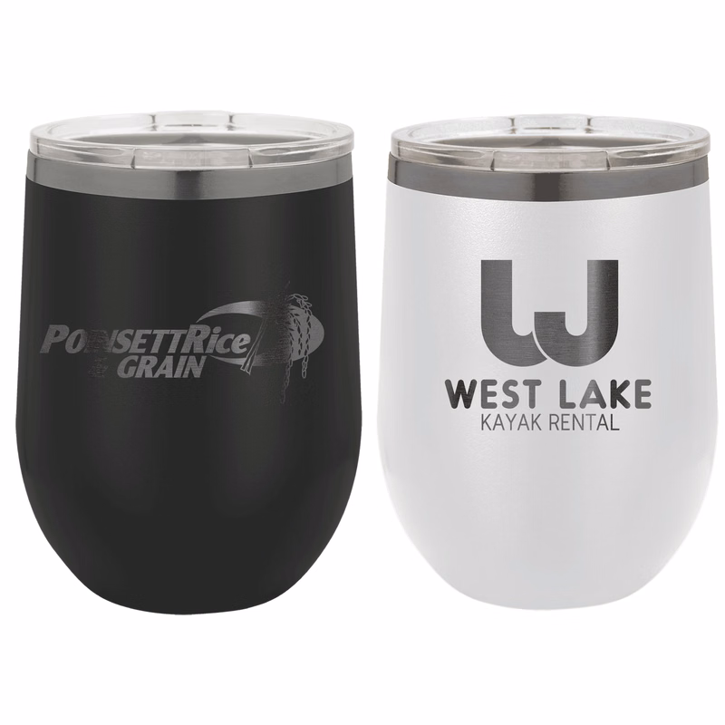 Polar Camel 12 Oz. ION-Plated Ghost Black Stemless Wine Tumbler