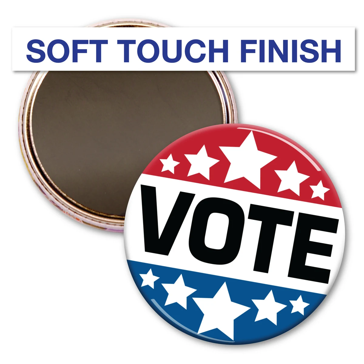 Soft Touch Circle Button - 3" - Magnet Backing 1