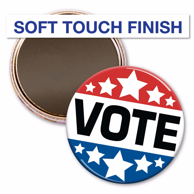 Soft Touch Circle Button - 3" - Magnet Backing