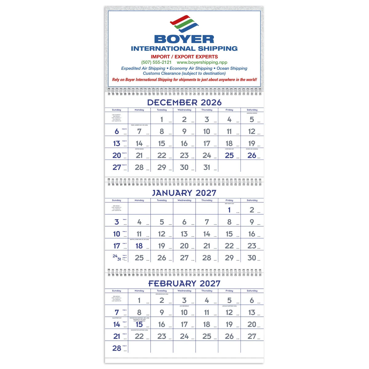 Triumph® Calendars Blue & Grey Commercial Planner 1