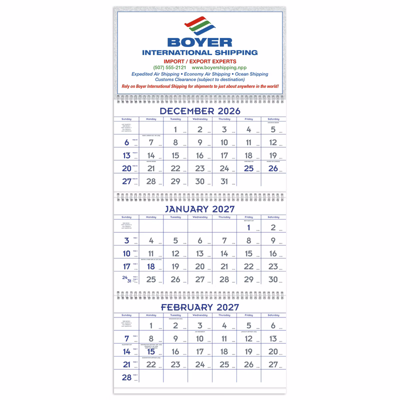 Triumph® Calendars Blue & Grey Commercial Planner