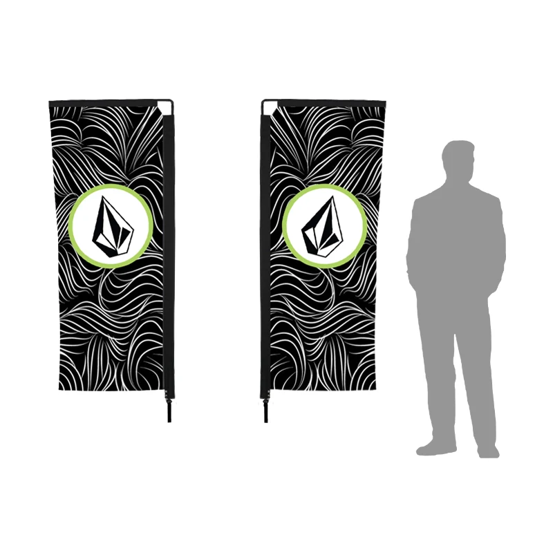 7ft Double Sided Banner Flag w/ Pole 1