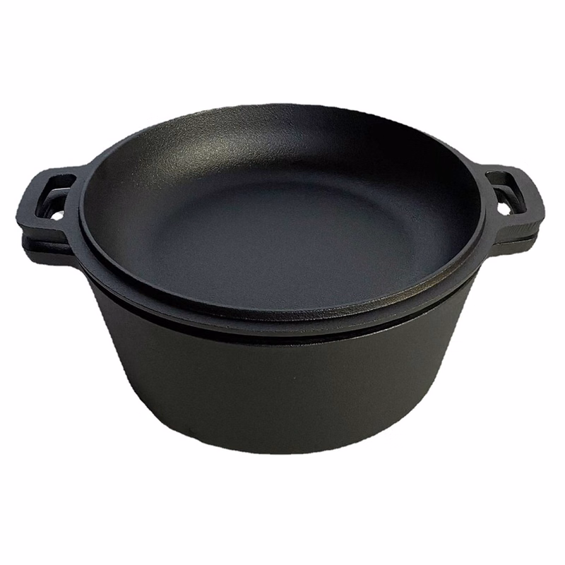 Double-Handle Cast Iron Skillet