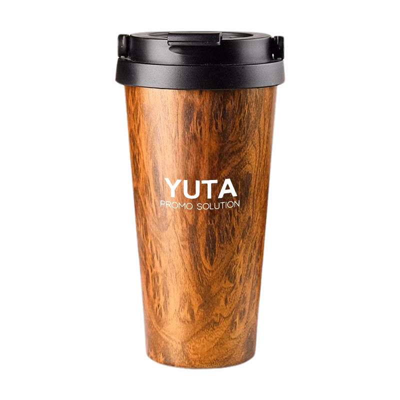 17oz Woodgrain Stainless Steel Coffee Cup