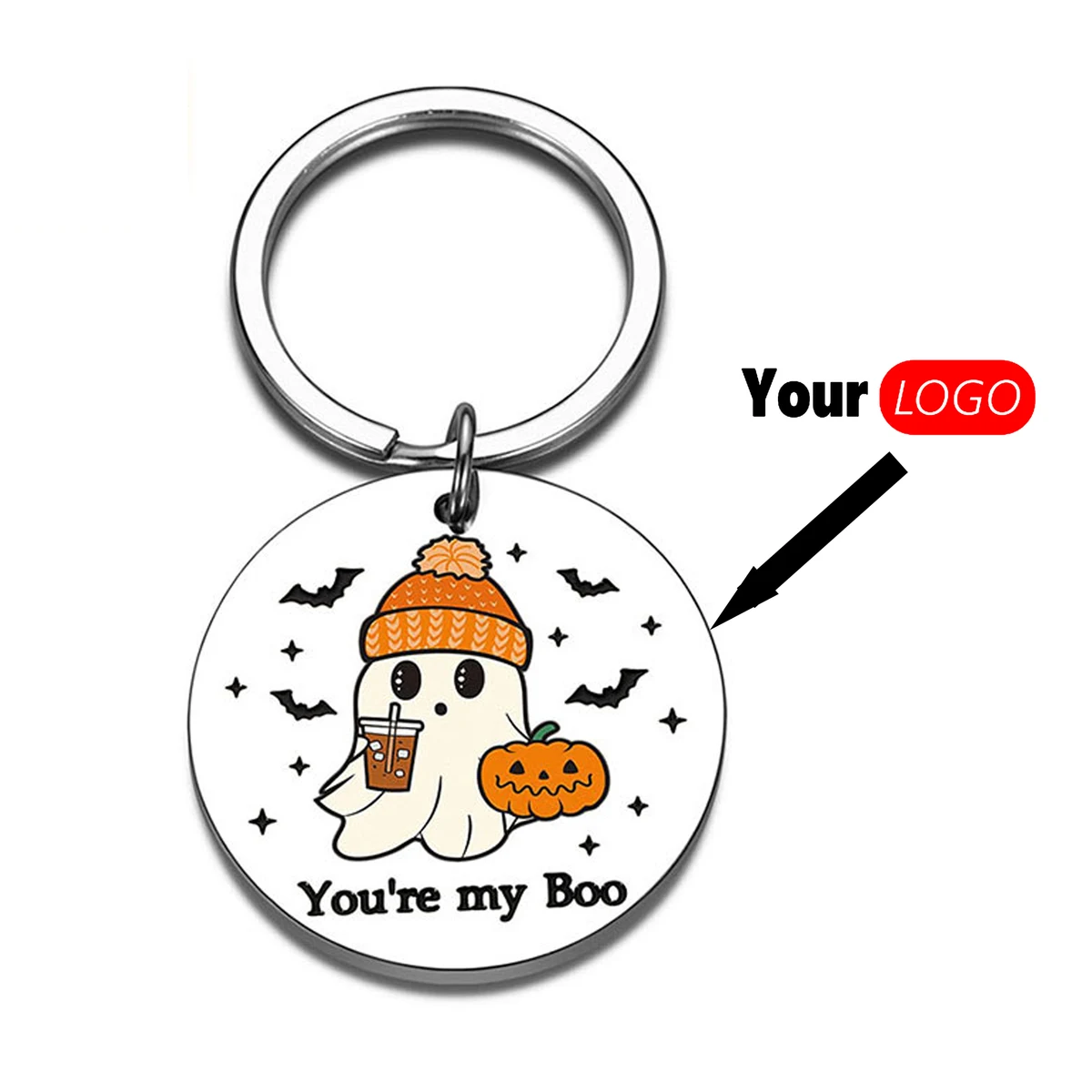 Festive Pumpkin Head Key Pendant Stainless Steel Accessory 1