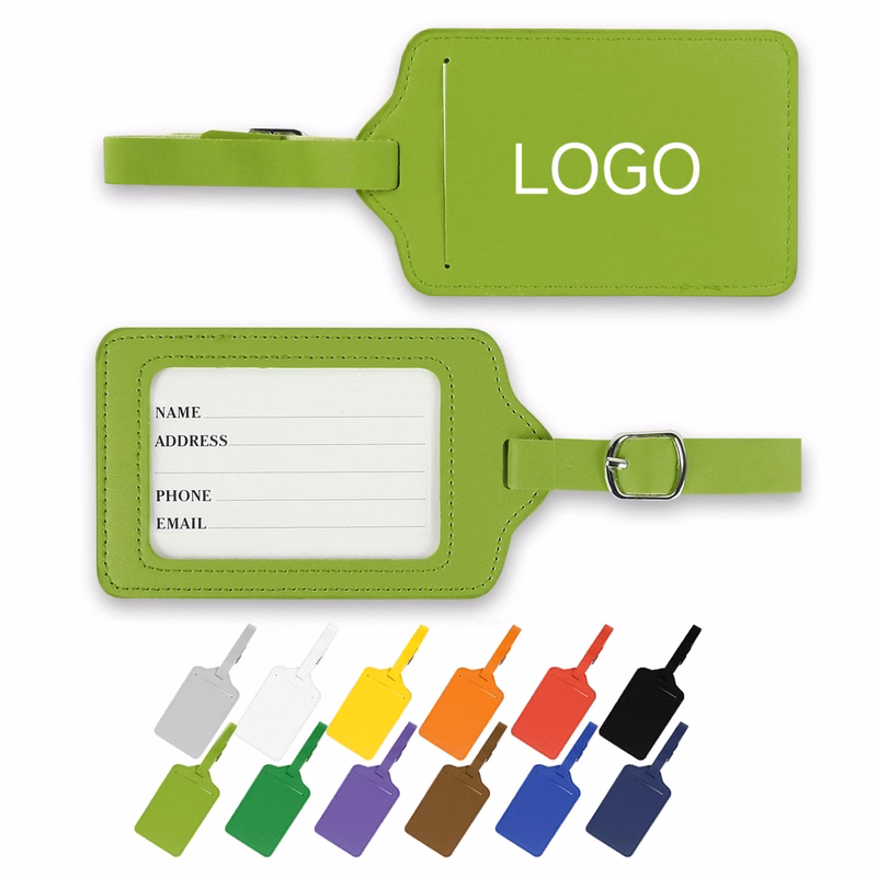 PU Leather Luggage Tag W/ Buckle Strap