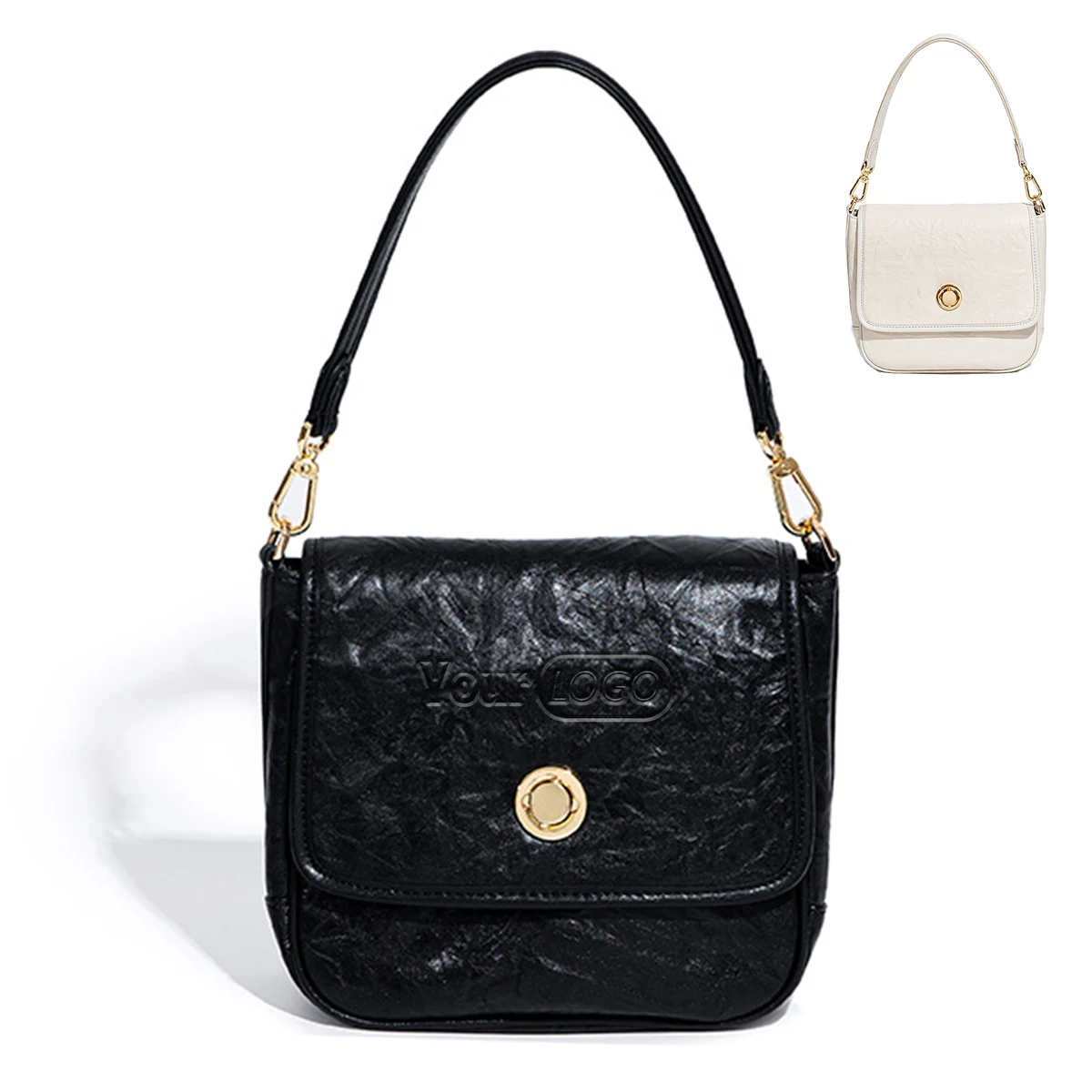 Women's Genuine Leather Flap Crossbody Purse 1