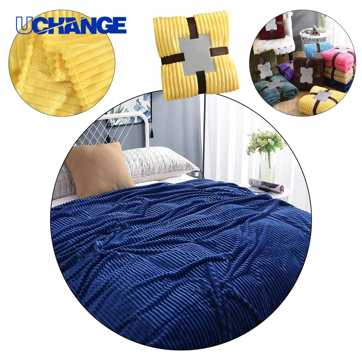 Modern Minimalist Fleece Blanket Multiple Sizes Available 1