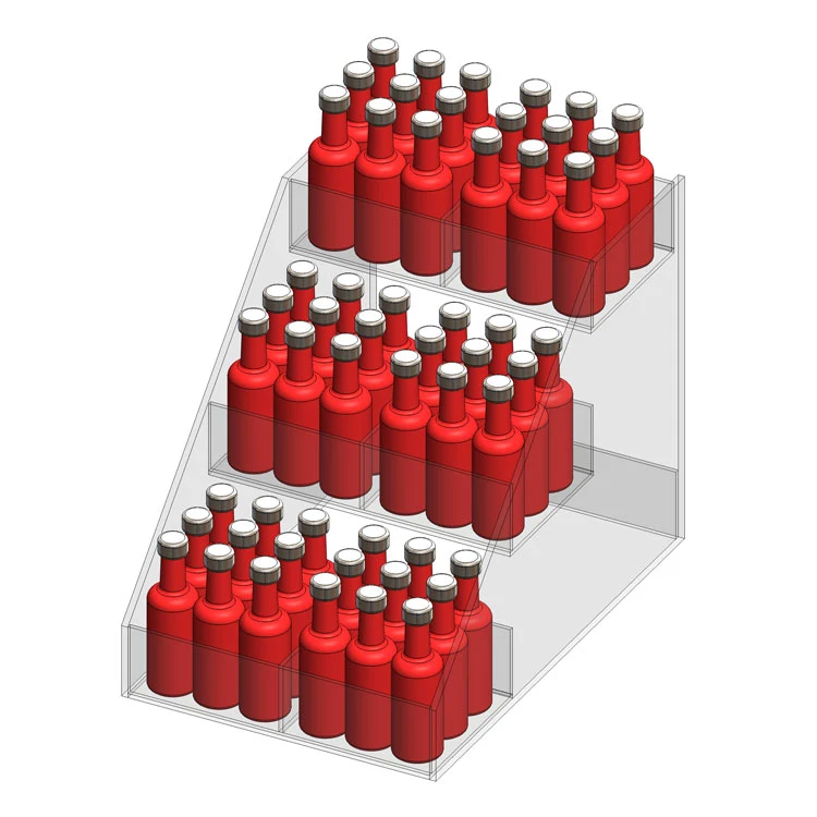 3 Tier Acrylic Beverage Display - 2 Columns 1