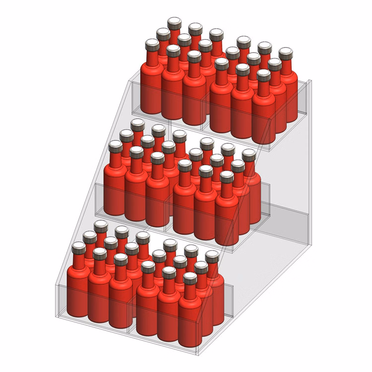 3 Tier Acrylic Beverage Display - 2 Columns