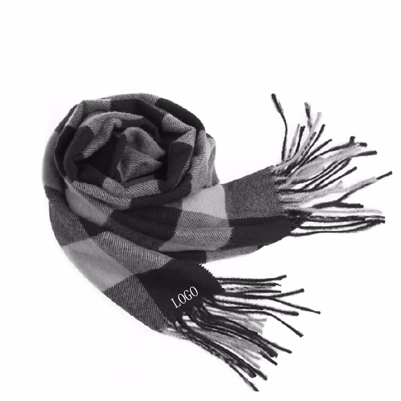 Winter Plaid Soft Warm Men's  Scarf