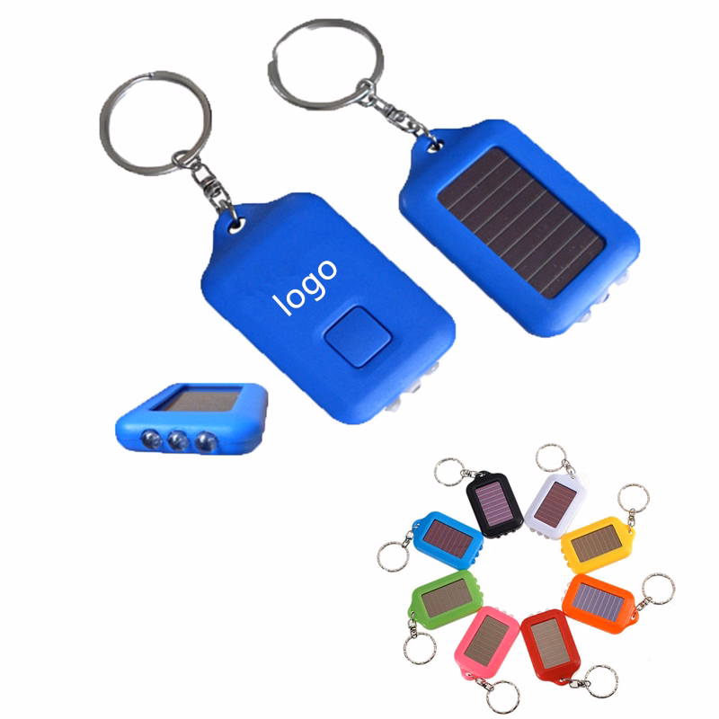 Solar Powered LED Keychain Flashlight