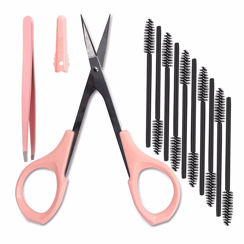 12 in 1 4" Curved Craft Scissors Stainless Steel Unisex Eyebrow Kit Eyebrow Scissors