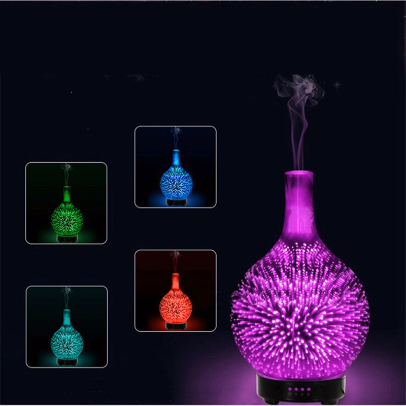 3D Firework Glass Vase Shape Oil Diffuser Air Humidifier