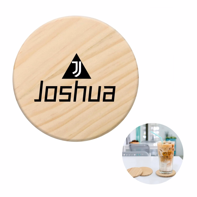 Round Beech Wooden Cup Coasters