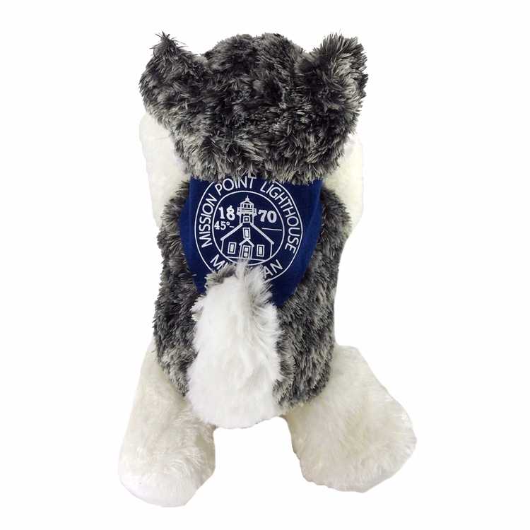 8" Mush Husky with bandana and one color imprint