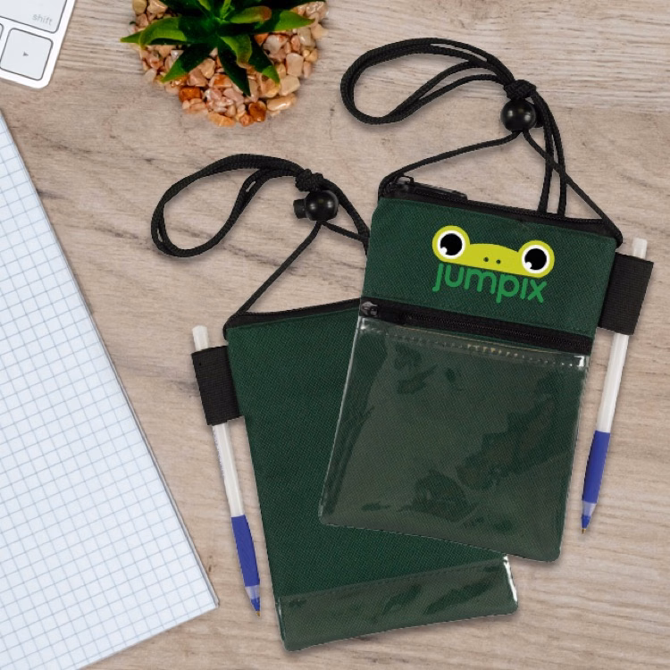 ID Me 2 Dual Zipper Pocket Badge Holder & Passport Pouch